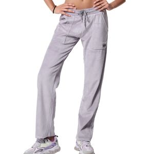 Body Action Basic Women's Velour Pants 021436-01-LilacGrey