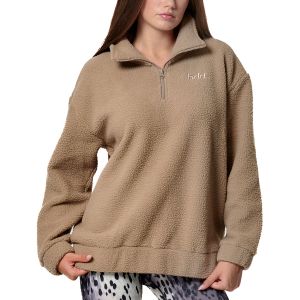 Body Action Oversized Sherpa-Fleece Women's Longsleeve Top 061436-01-FossilBeige