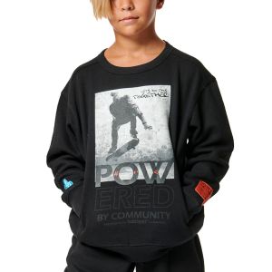 Body Action Boy's Round Neck Sweatshirt 064403-01-Black