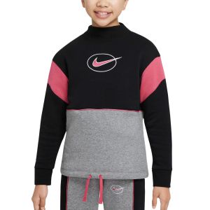 Nike Sportswear Big Kids Fleece Long-Sleeve Mock-Neck Top DM8419-010